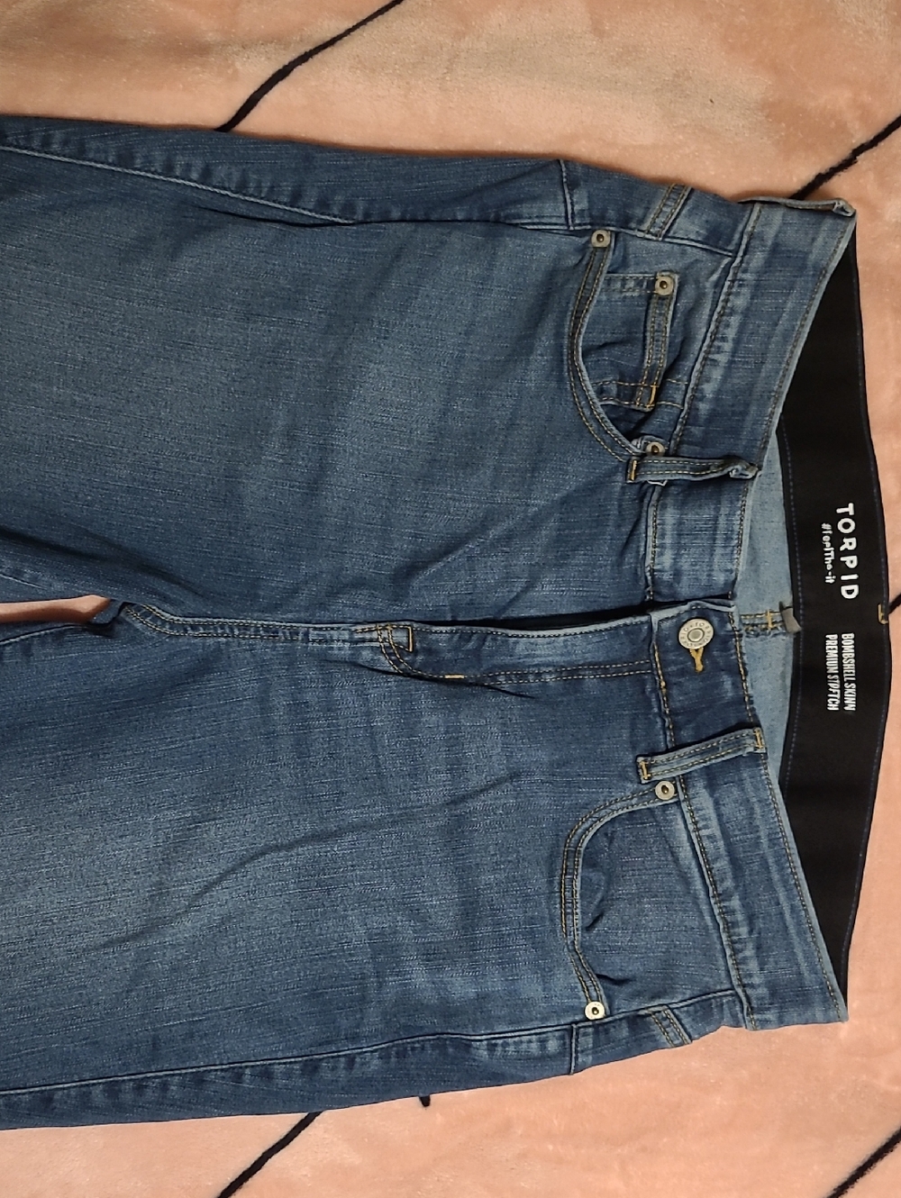 torrid BOMBSHELL Dark Blue Skinny Jeans with Faded Wash